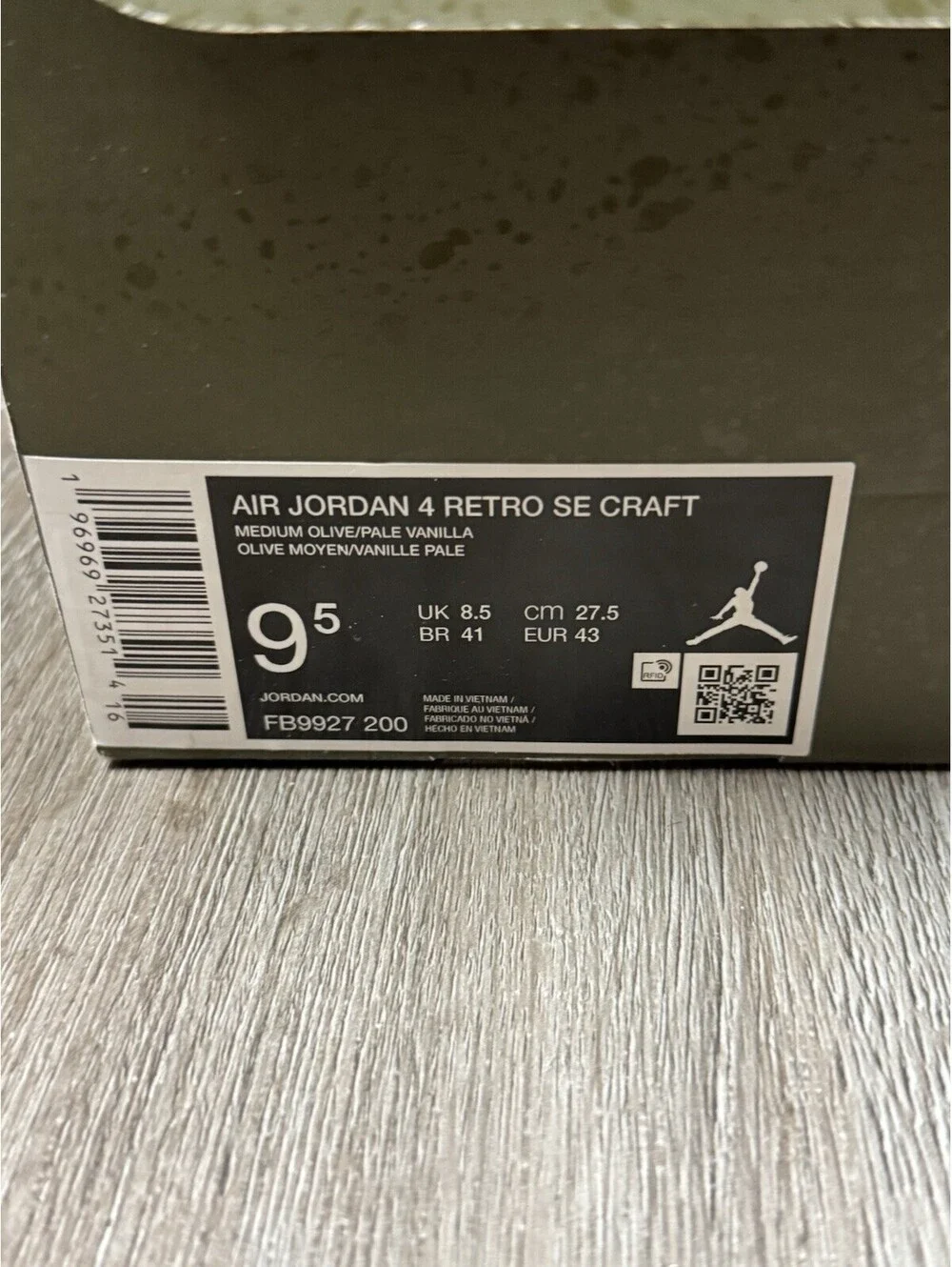 Size 9.5 - Jordan 4 SE Retro Low Craft - Olive (CLEAN!)